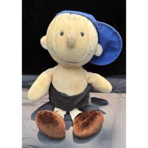 Vintage Charlie Brown Plush Doll with Hat 1966 United Feature Syndicate Peanuts